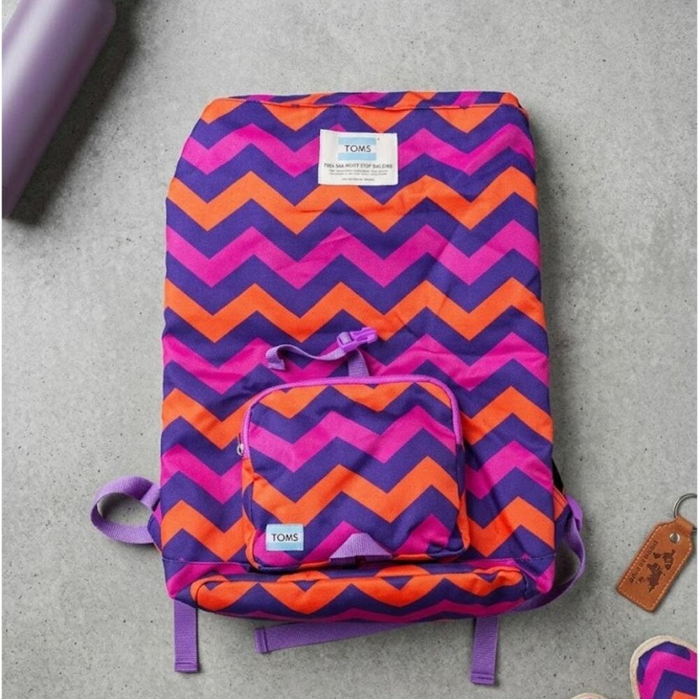 TOMS Chevron Backpack Multicolor This Bag Helps Stop Bullying Foldover